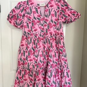 Tuckernuck HYACINTH HOUSE Pink Amaryllis Floral Cisco Maxi Dress Size XL